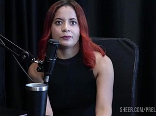 Damn! Best moments of Bruna Ferrari in Preliminares podcast with Bia Hot - part 2 on Sheer Red!