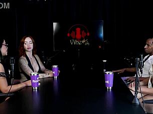 I watch the naughty interview full of hot action with blonde and friends