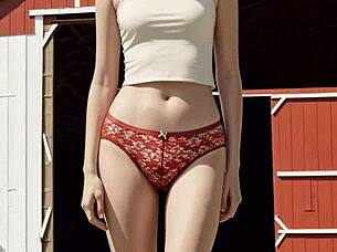 lingerie models chilling on the farm 😊