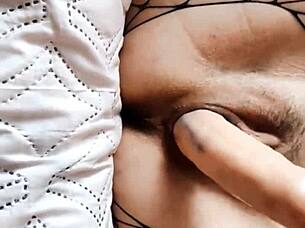 Double masturbation leads to intense doggy style assfucking close up.