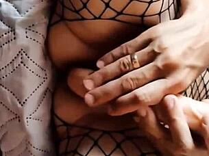 Double masturbation leads to intense doggy style assfucking close up.