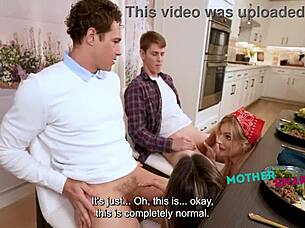 milf teaches friend how to love with desk banging