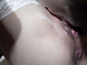 he gently licks my wet pussy until nectar drips and i reach intense orgasm in close up