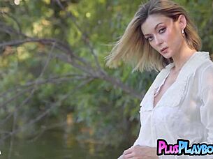 kay lovely latina babe exposes stunning big natural tits and sexy naked body in outdoor striptease