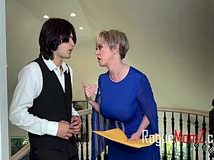 Teen students dive into a wild office banging session with two curvy milfs, mixing old and young in a hot group threesome at work.