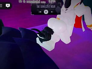 White roblox slut craves hard cock fucking in wild sex