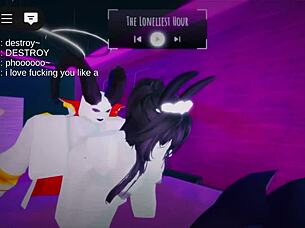 White roblox slut craves hard cock fucking in wild sex