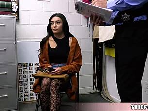 Oh God Pretty Vanessa Got Caught by the Mall Cop and Now She's Offering Her Tight Pussy for a Rough Punish Fuck