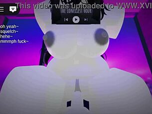 White roblox slut craves hard cock fucking in wild sex