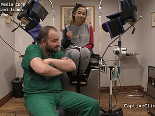 Teen 18+ Kalani Luana in Latex Gloves Handcuffed Bent Over Fucking for Cash