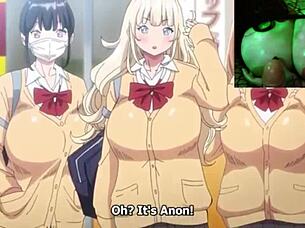 One lucky guy enjoys time with three hot girls featuring big boobs in a fun group adventure