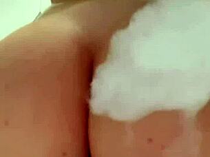 Horny British Slut Masturbates Wildly in Steamy Shower