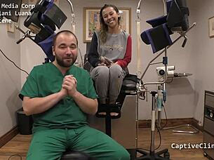 Teen 18+ Kalani Luana in Latex Gloves Handcuffed Bent Over Fucking for Cash