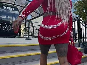 squirting wildly outdoors