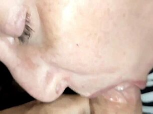 Collection of amateur blowjobs from my Brazilian milf wife who loves sucking and swallowing cum twice in hot mouth action