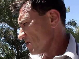 this big booty college girl takes a hard pounding from the older guy in homemade amateur style with cum in her mouth.