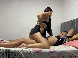 the curvy colombian helps her gym buddy with his quick release issue through intense homemade pounding in a tight dress.