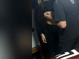 the college girl panicked about her boyfriend discovering the wild party escape with her friend leading to intense ripped-clothes action and tight pussy pounding.