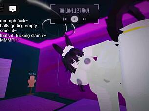 White roblox slut craves hard cock fucking in wild sex