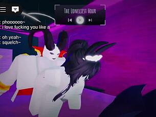 White roblox slut craves hard cock fucking in wild sex