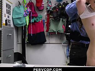 OFFICER RIPS CLOTHES OFF TEEN 18+ BURGLAR IN GARAGE STRIP SEARCH FINDS STOLEN GOODS AND DOMINATES WITH DOGGYSTYLE FUCK