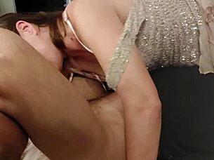 Come on, fuck this blonde French slut in her pink satin panties and lingerie doggystyle while I rim and blow you POV!