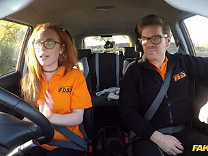 oh man this british redhead ella hughes gets her pussy pounded in fake driving school lesson