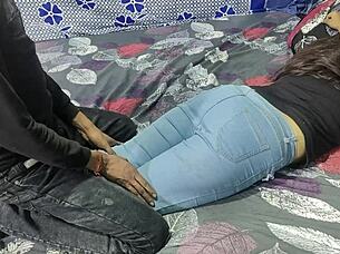 indian guy bends over asian woman for taboo anal creampie with dirty talk on ranch