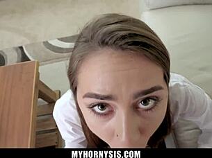 Stepsister catches stepbrother going through panty drawer