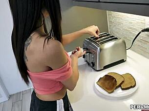 Wow! Brunette MILF Eva Long Sucks Huge Cock Dry and Swallows Cum Load!