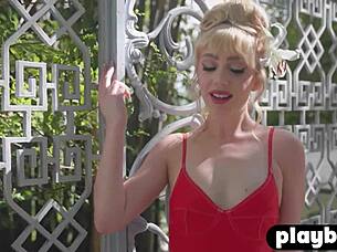 amazing big ass blonde teen braylin bailey strips naked to expose her sexy body during outdoor posing