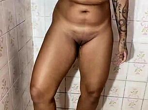 hidden camera catches brunette peeing and masturbating!