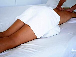 hey stepmom gets a full oil massage from stepson turning into wild squirting creampie 😏💦🍑