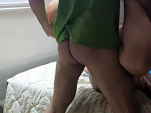 i pound my ebony girlfriend's big ass and tits hard in homemade sex