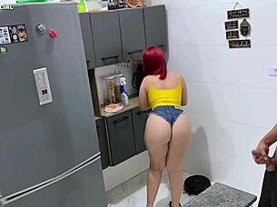 I hired this maid and she came in tiny shorts to tease with her delicious ass