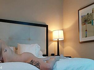 Whoa, check out this tatted woman deepthroating and sucking cock hard 😏