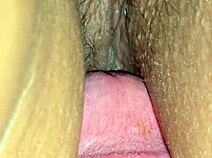 A close-up view shows a Latina wife with a visible mark on her intimate area.