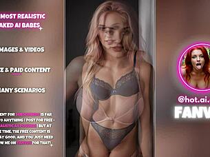 Collection of hot ai-generated babes posing in lingerie with big tits