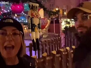 French blonde with big tits explores Aix in her amateur way