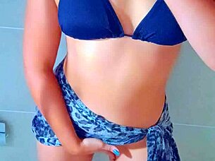 Hey beautiful tanned latina, wanna take a shower after beach with me? Let's get cute teen anal and masturbation going in this homemade girlfriend assfucking fun.