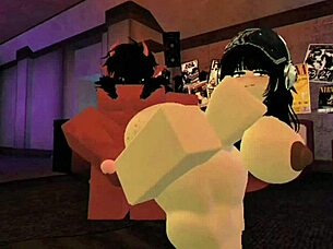 demon fucks big-ass white girl without condom in roblox condo