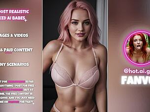 Collection of hot ai-generated babes posing in lingerie with big tits