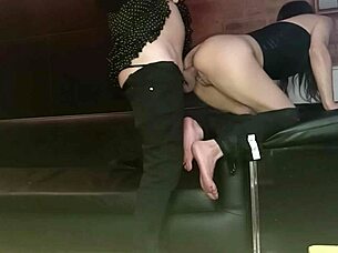 hey this faggot finds her drinking and then he fucks her hard in those leggings