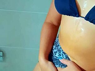 Hey beautiful tanned latina, wanna take a shower after beach with me? Let's get cute teen anal and masturbation going in this homemade girlfriend assfucking fun.