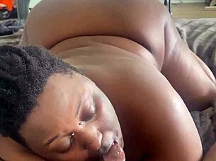 Ohh i give this sloppy deepthroat blowjob on big black cock with wet licking view