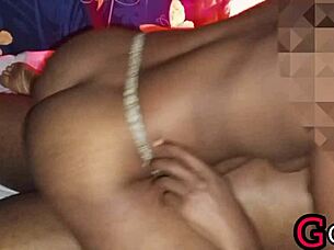 Big black cock stretches tight wet pussy