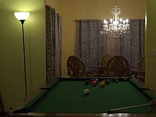 hot milf wife, are you ready for hard handling on the pool table with those huge tits rocking?