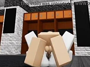 Can This Slutty Roblox Bunny Girl Sneak Into The Boys Locker Room Without Getting Caught And Fucked?