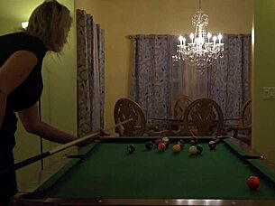 hot milf wife, are you ready for hard handling on the pool table with those huge tits rocking?