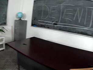 Miss Andy Ray was hard pussy fucked in detention by Rome Major!